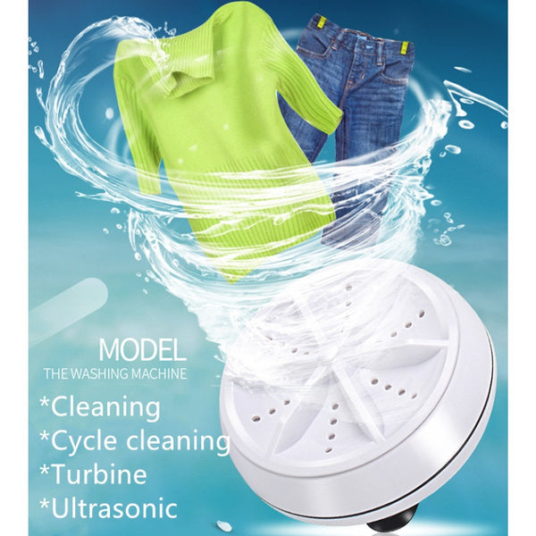 Mini Portable Ultrasonic Turbine Washing Machine