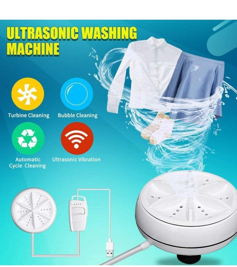 Mini Portable Ultrasonic Turbine Washing Machine