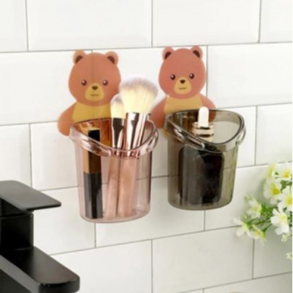 Pack Of Two Bear Shaped Toothbrush Holder