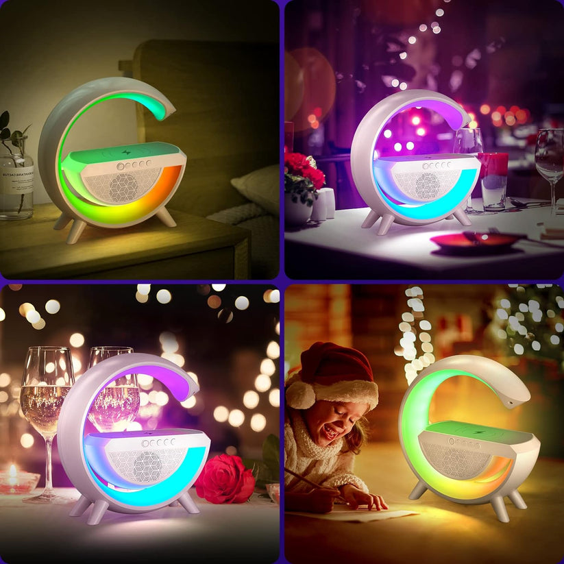 G-Shape: RGB Lamp & Bluetooth Speaker with Wireless Charging