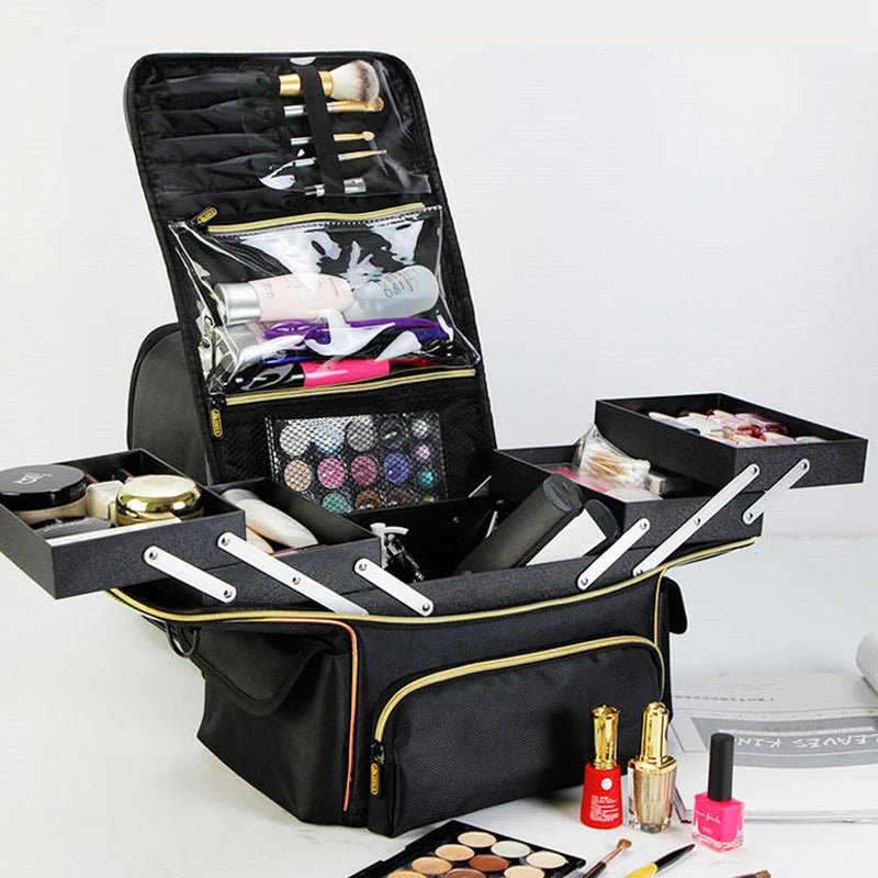 Large Capacity Women Travel Cosmetic Organizer Suitcase