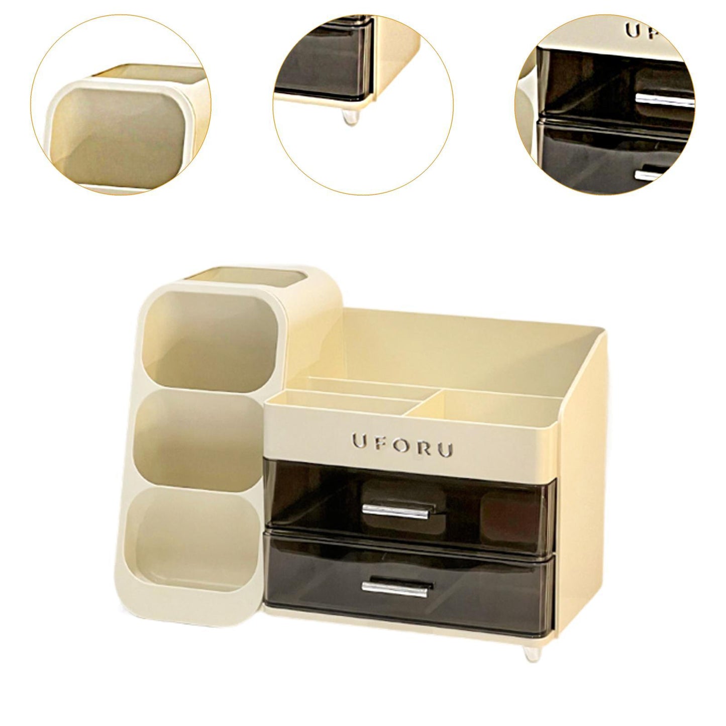 Luxury Cosmetic Box With Makeup Brush Organiser