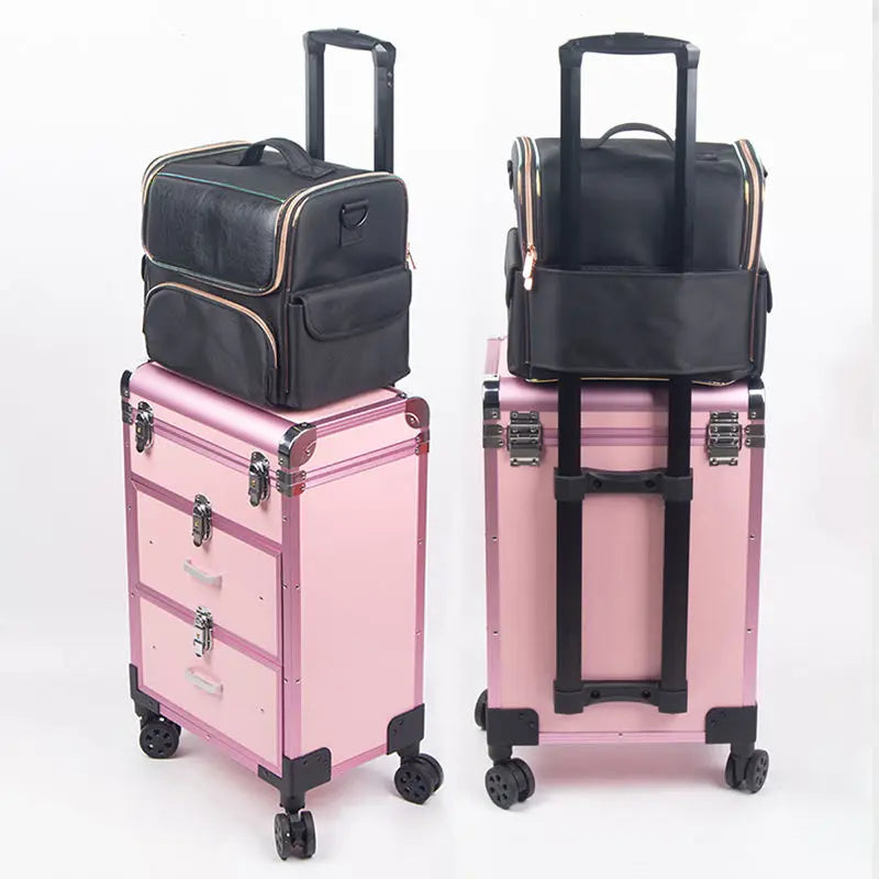 Large Capacity Women Travel Cosmetic Organizer Suitcase