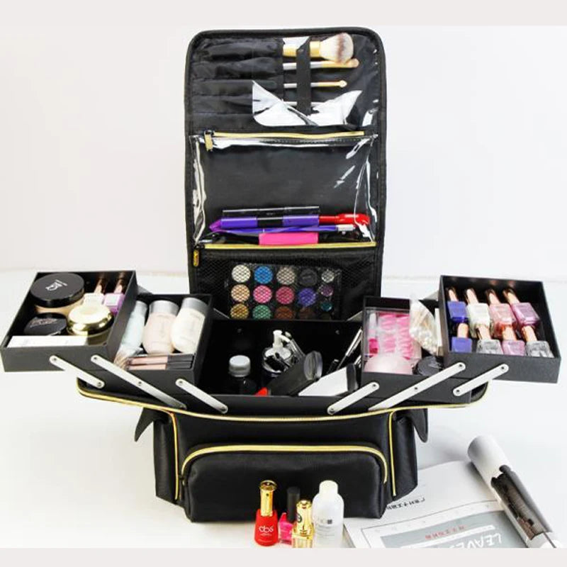 Large Capacity Women Travel Cosmetic Organizer Suitcase