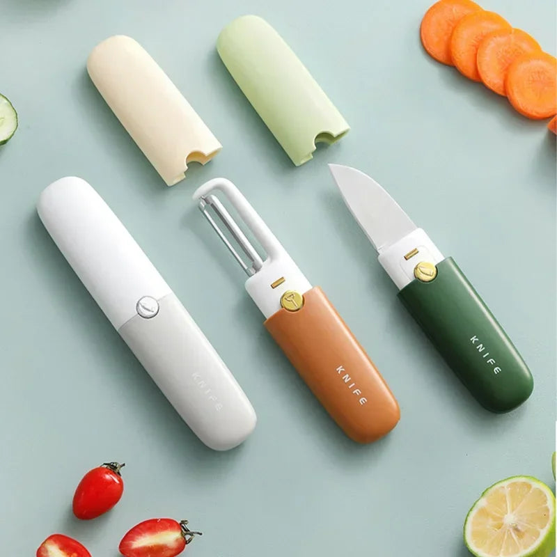 Portable Small 2 in 1 Fruit Knife & Peeler Set