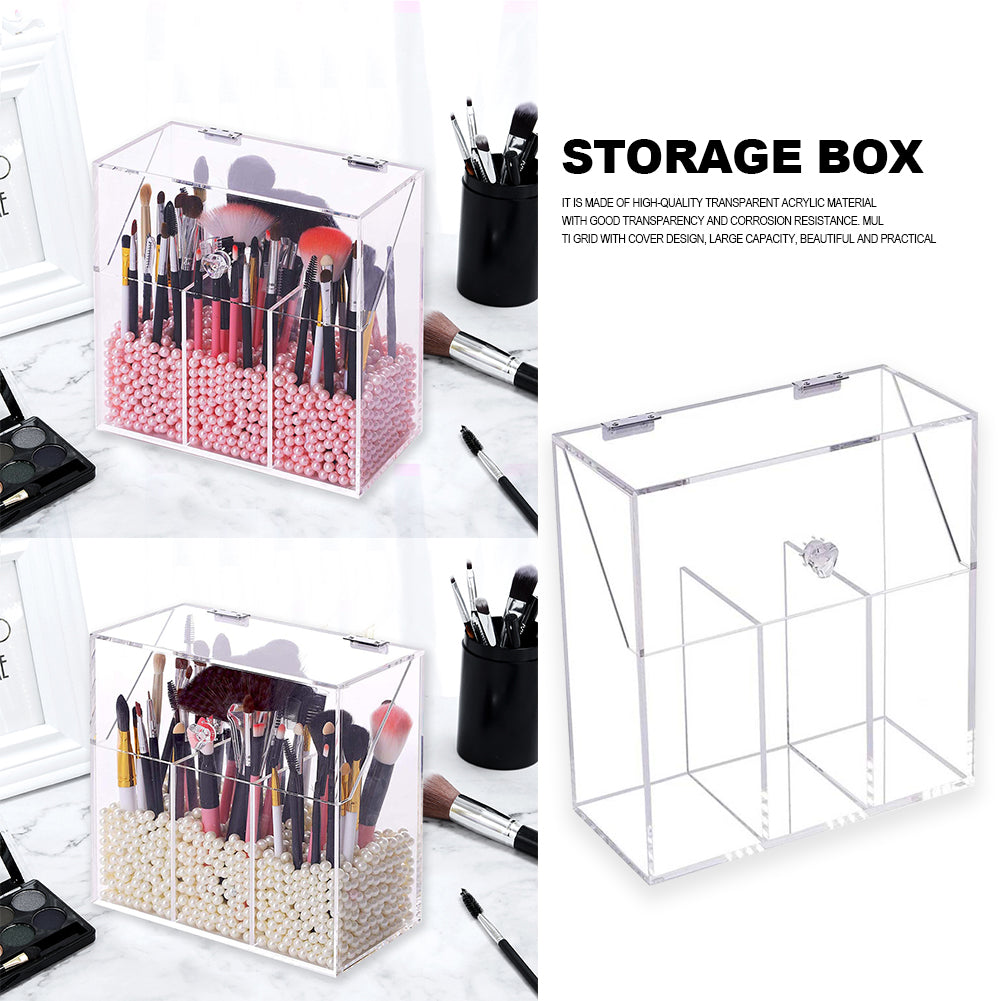 Glass Cosmetic And Makeup Brush Organiser