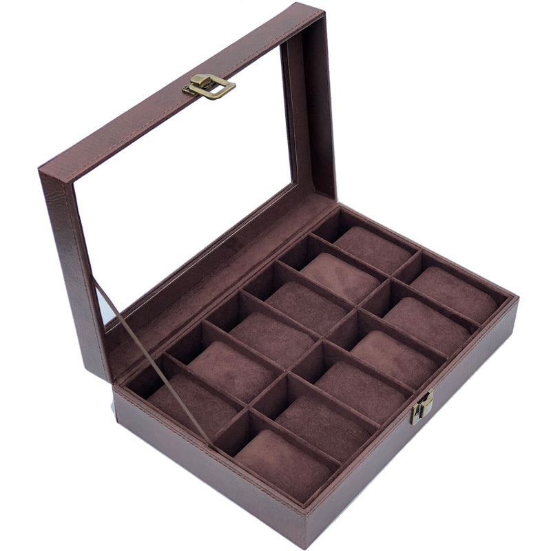 12 Slots Leather Watch Organizer