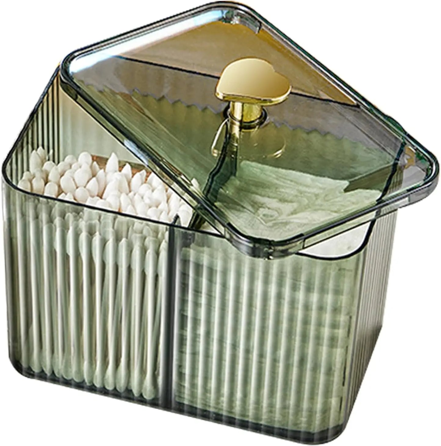 Transparent Cosmetic And Cotton Swab Organizer