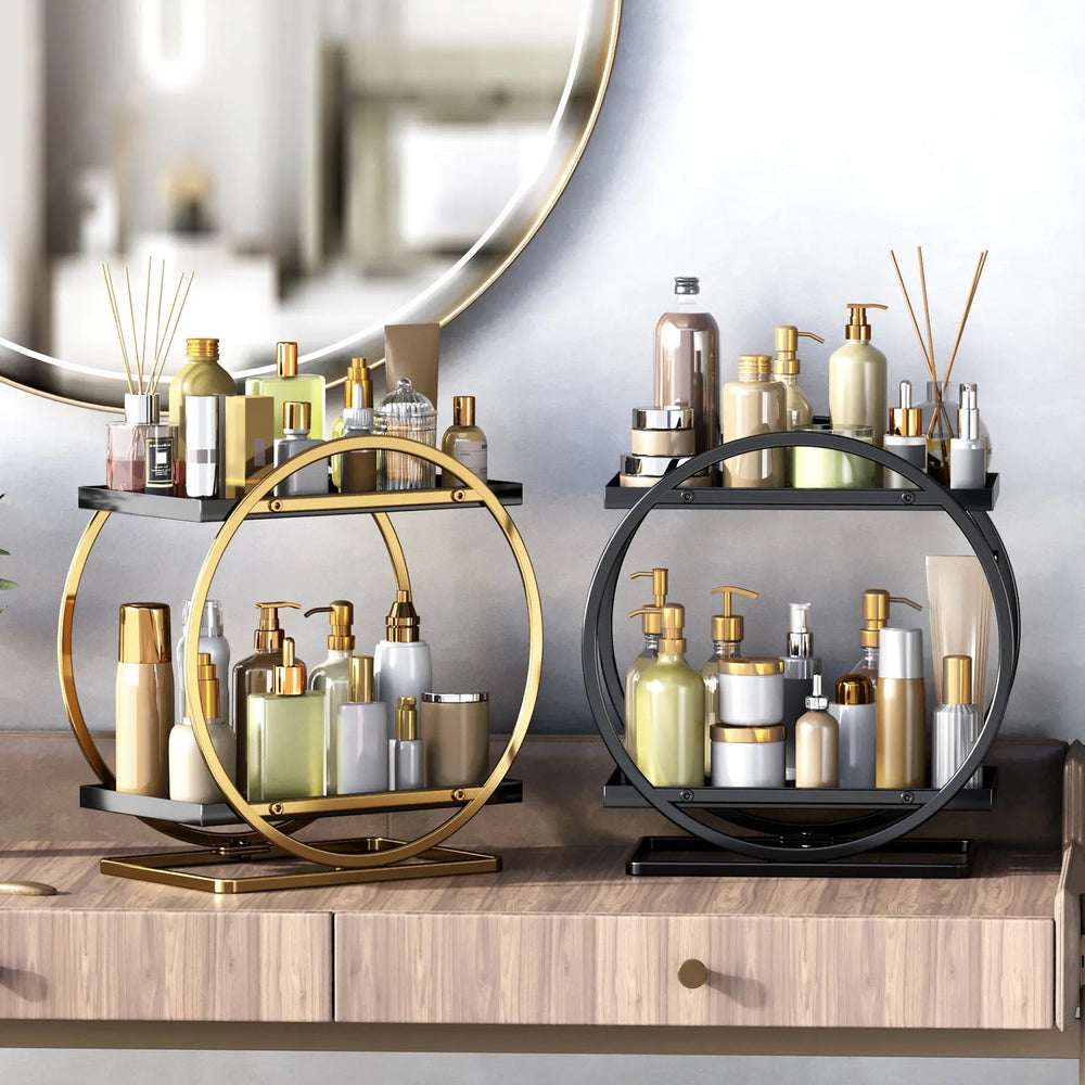 2 Tier Metal Perfume Skincare Cosmetics Organizer Rack