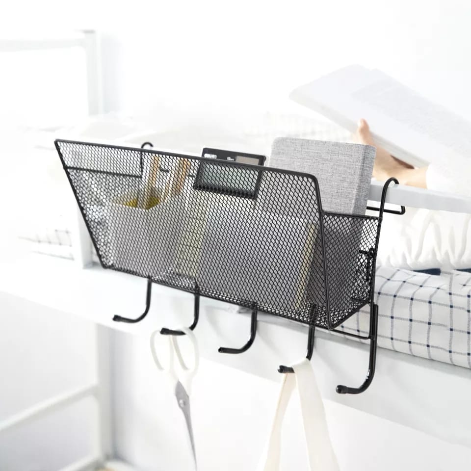 Bedside Iron Storage Basket Hanging With Hook