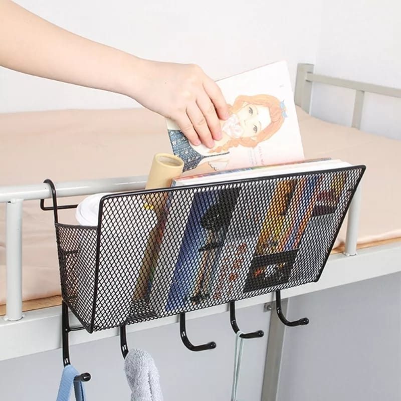 Bedside Iron Storage Basket Hanging With Hook