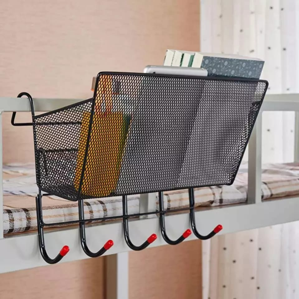 Bedside Iron Storage Basket Hanging With Hook