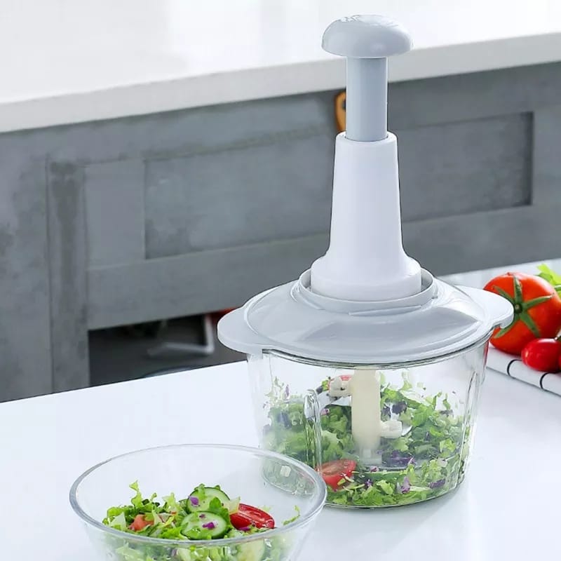 Manual Food Chopper,1500 ML Speedy With 4 Curved Stainless Steel Blades