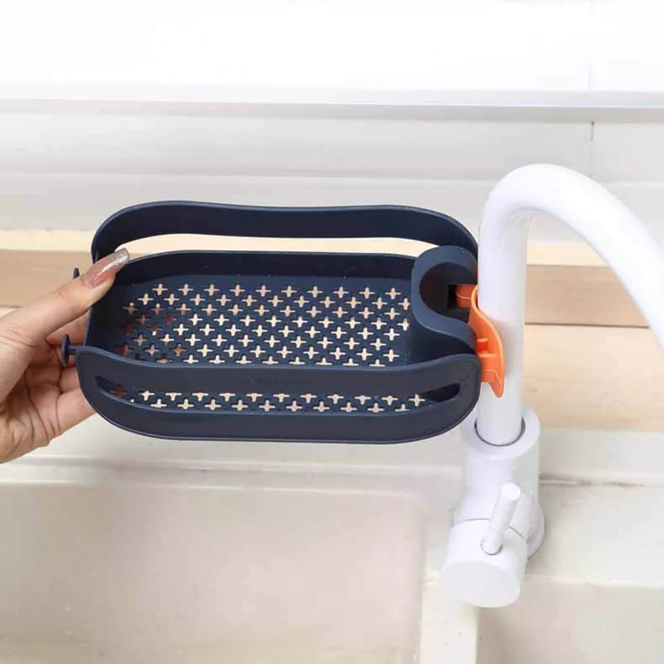 New 2 in 1 Home Sink Organizer Plastic Detachable Hanging Faucet Drain Rack