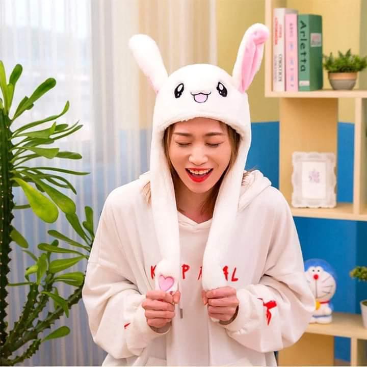 New Fashion Ear Moving Dancing Bunny Plush Scarf Cap Hat