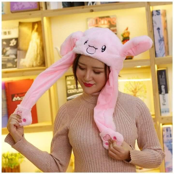 New Fashion Ear Moving Dancing Bunny Plush Scarf Cap Hat