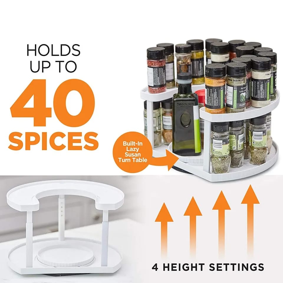 New Rotating Adjust Extendable Spice Bottle Storage Rack