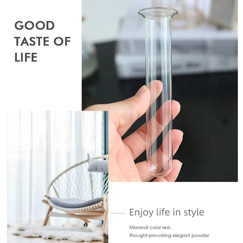 Glass Metal Frame Stand Flower Vase for Office Home Decoration