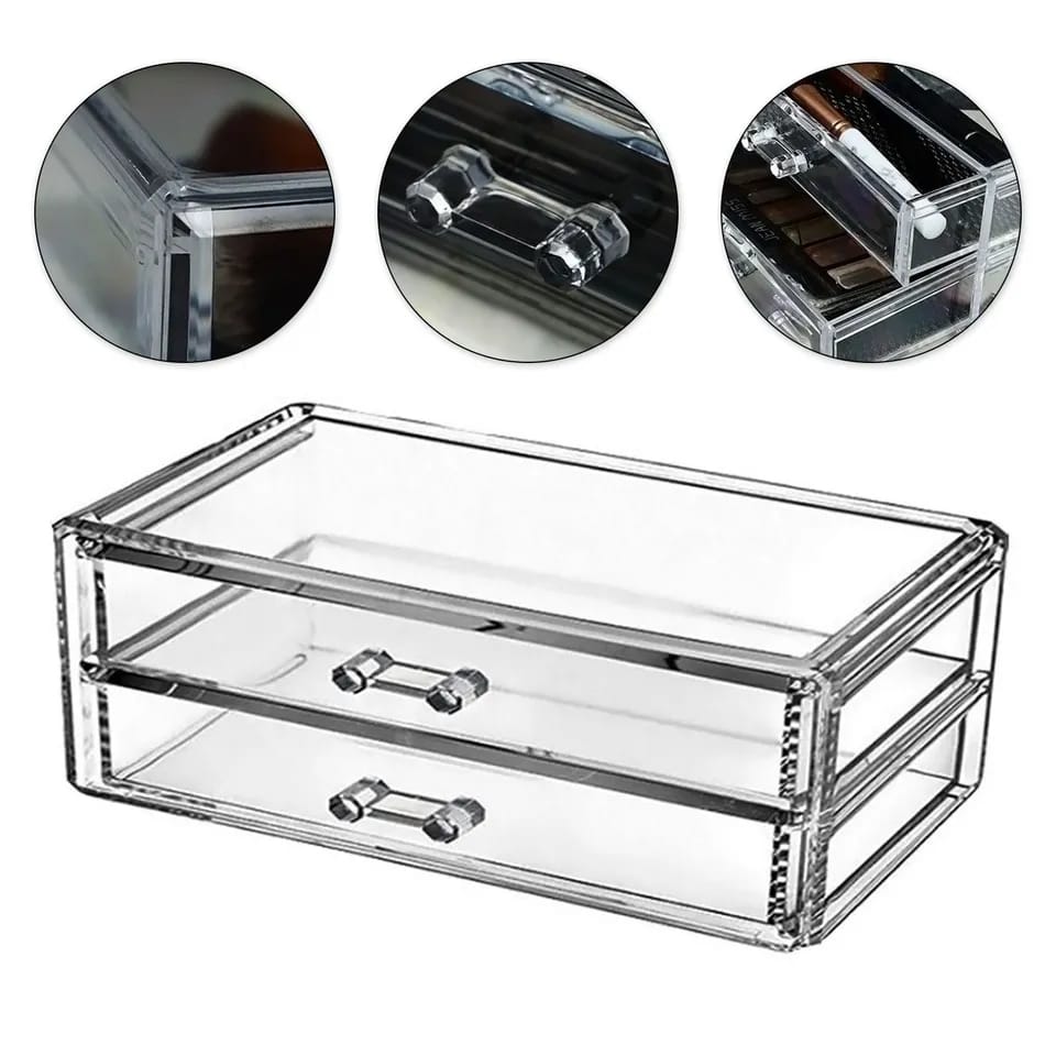 Acrylic Makeup Cosmetic Case Storage Drawer Box Organizer