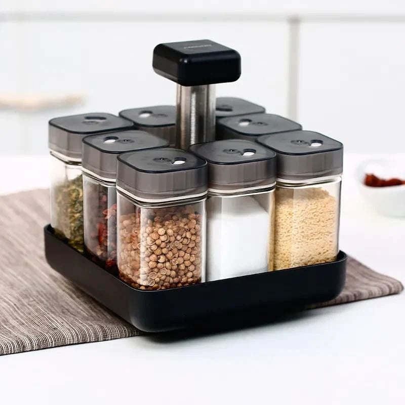 9pcs Rotate Spice Rack