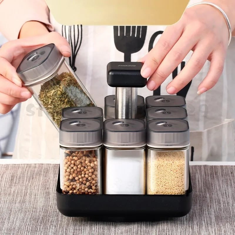 9pcs Rotate Spice Rack