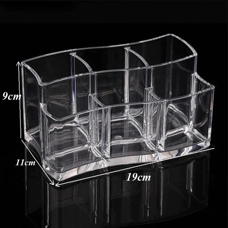 6 Slots Clear Double Row Makeup Brush Organizer