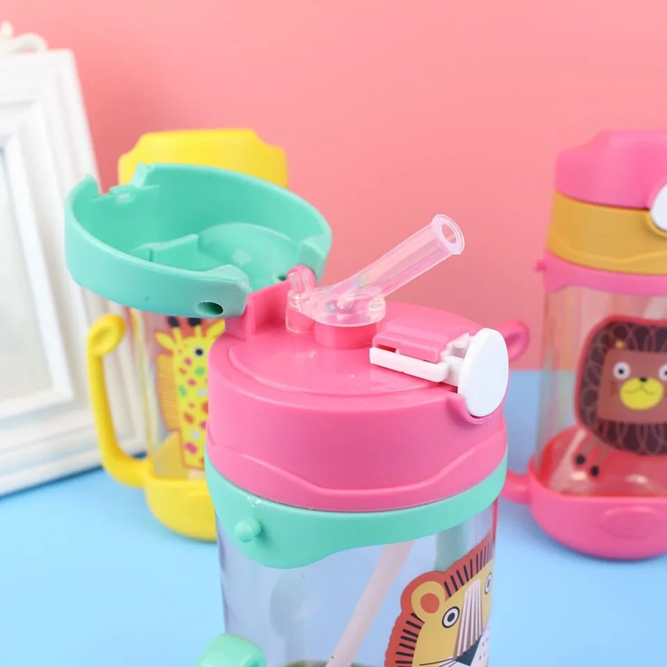 500ml Baby's Learning Drinking Water Bottles Feeding Sippy Cups With Handles