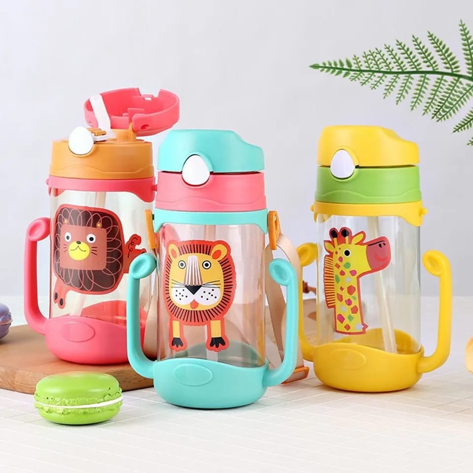 500ml Baby's Learning Drinking Water Bottles Feeding Sippy Cups With Handles