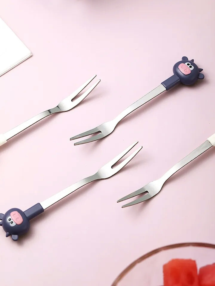 Fruit Salad Forks Set of 6, 4.6inch Cute Animal Cocktail