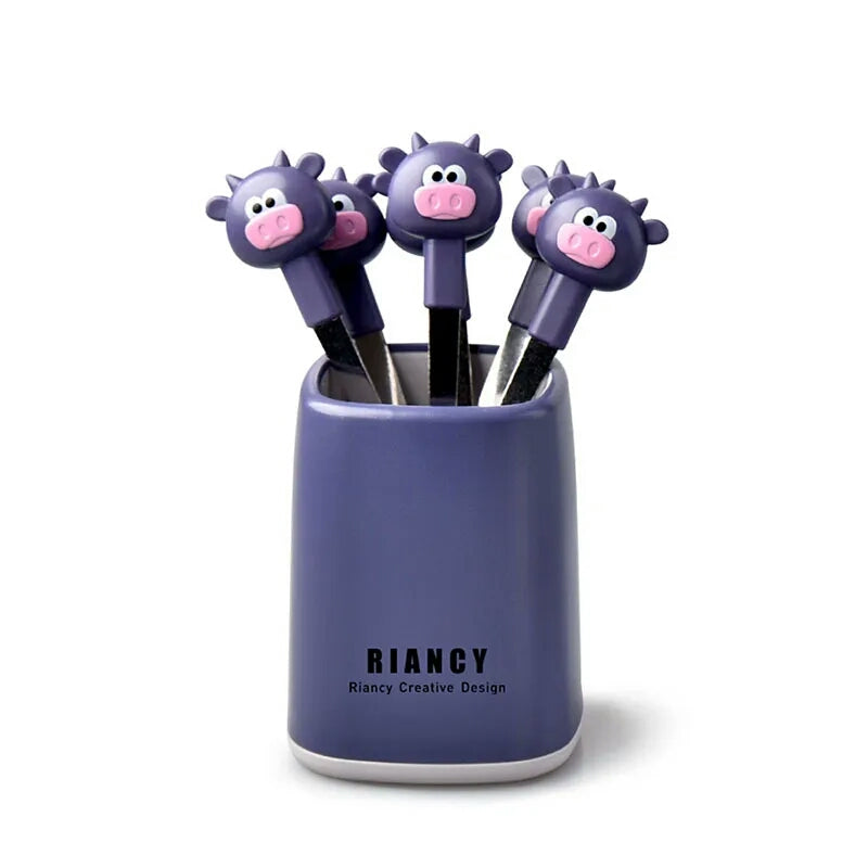 Fruit Salad Forks Set of 6, 4.6inch Cute Animal Cocktail