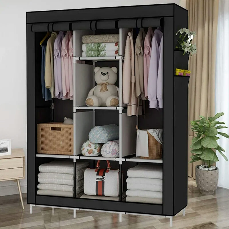 High Capacity 3 Door Folding Wardrobe Cupboard