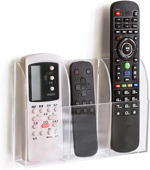 Acrylic Wall Mounted Remote Control Holder Organizer