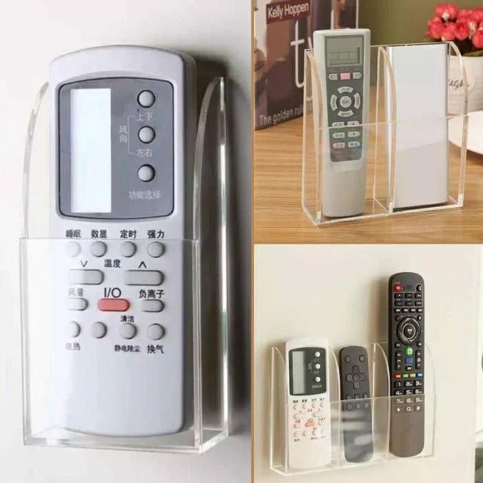 Acrylic Wall Mounted Remote Control Holder Organizer