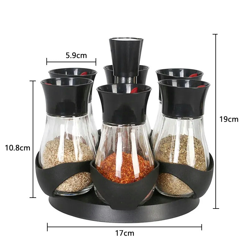 6 Piece Rotating Spice Bottle Set