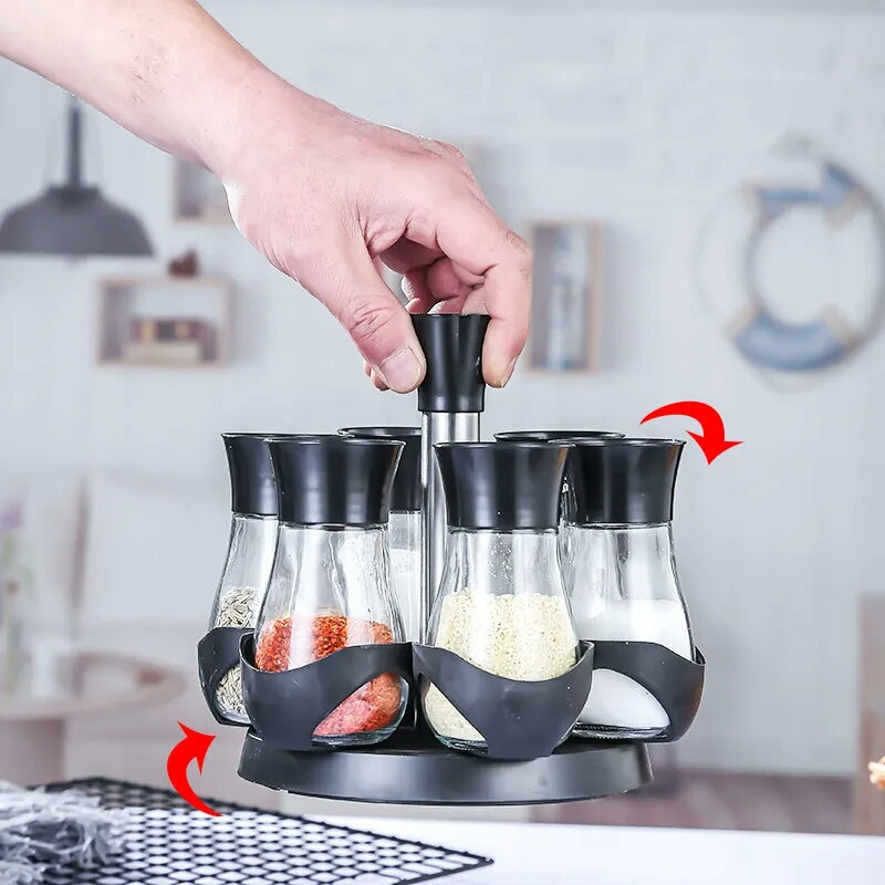 6 Piece Rotating Spice Bottle Set