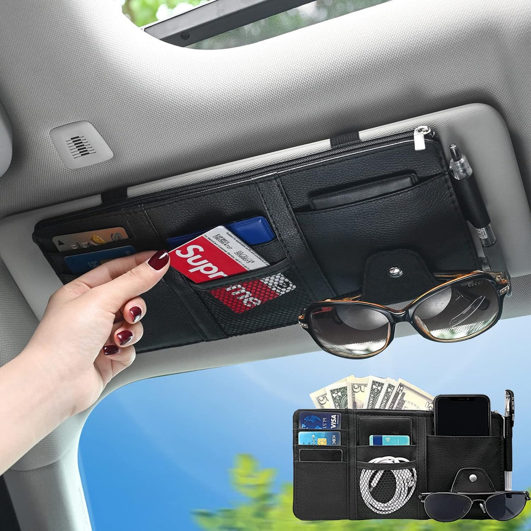 Car Sun Visor Pocket Organizer Automobile Document Storage Bag Business Card Holder