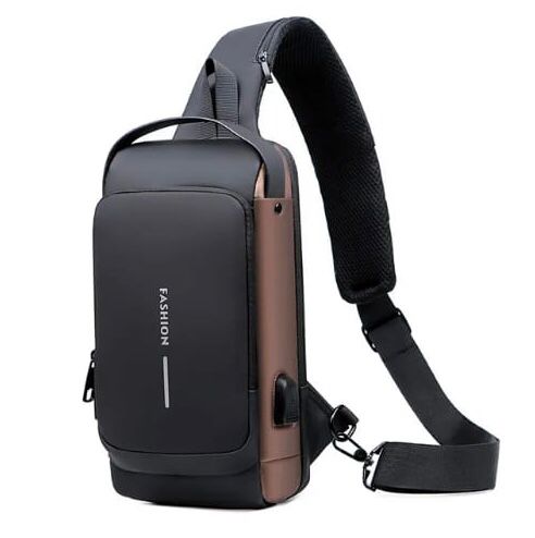 USB Charging Sport Sling Anti-Theft Shoulder Bag, Waterproof Anti Theft Sling Bag, Crossbody Bags Chest Daypack