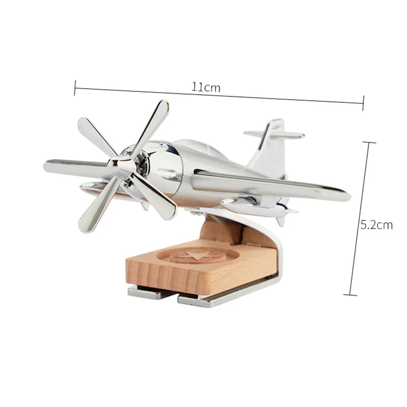 3D Airplane Aircraft Shaped Solar Powered Rotating Fan Car Air Freshener Car Dashboard Accessory