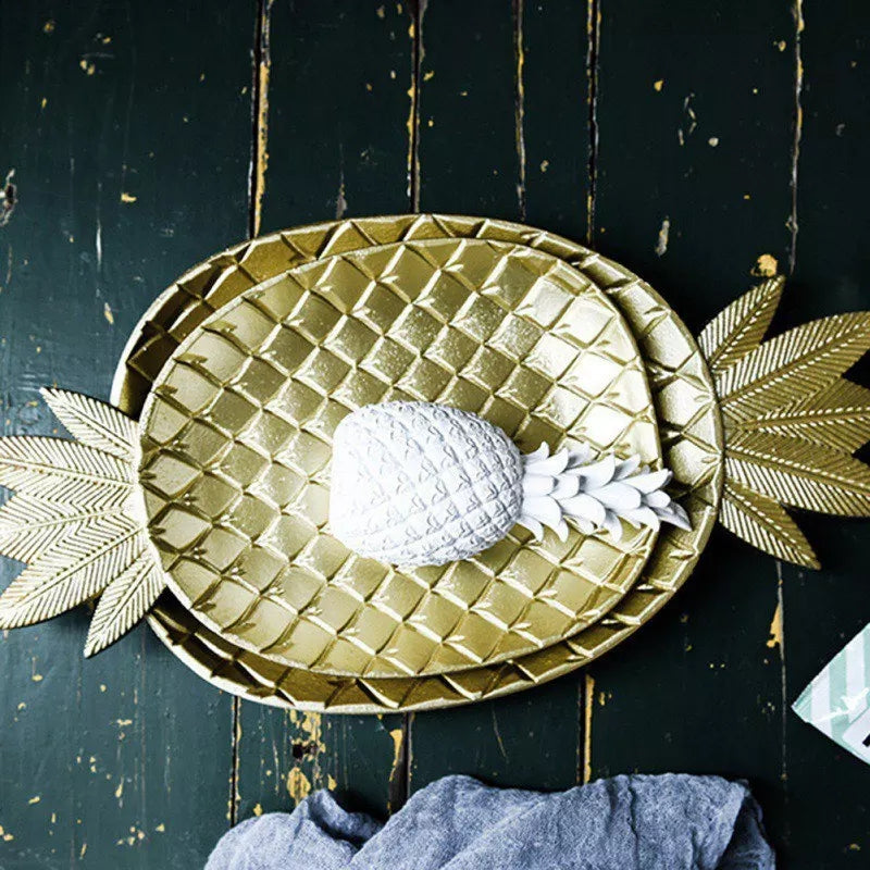 Golden Pineapple Dessert Serving Tray