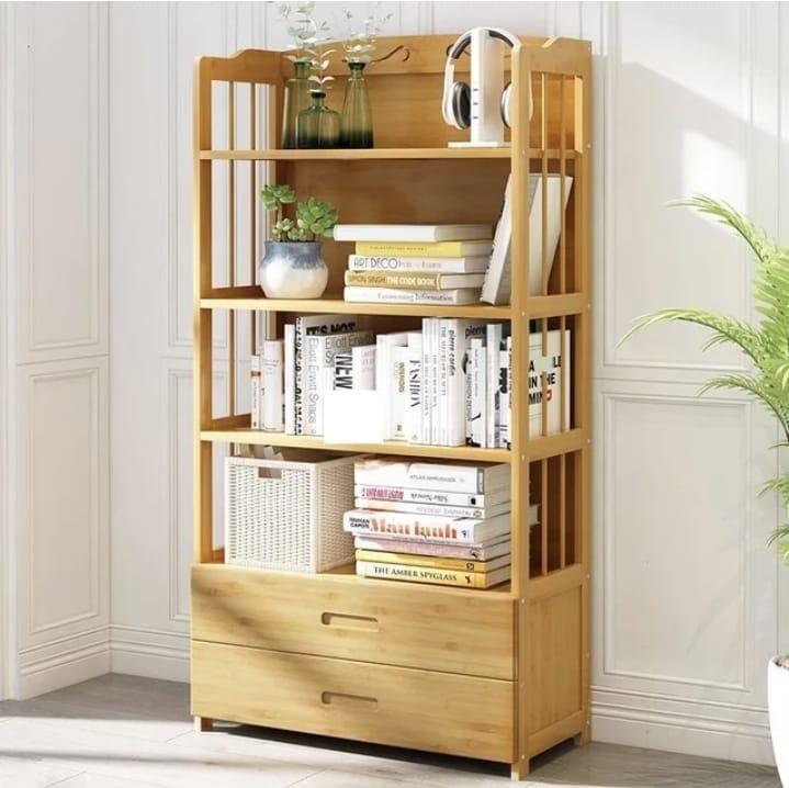 Wooden Bookshelf Corner Nordic Library Standing Bookshelf Office Organizer