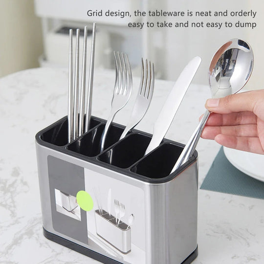 High Quality Silver Surface Cutlery Utensil Drainer