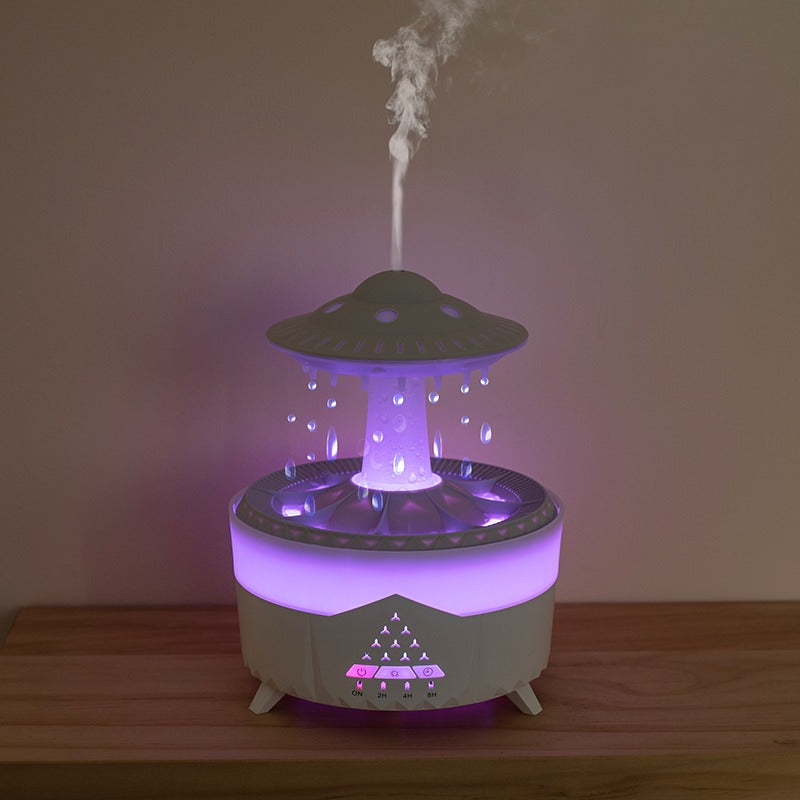 Rain Cloud Humidifier Raindrop Mushroom Humidifier Colorful Night Light Essential Oil Diffuser