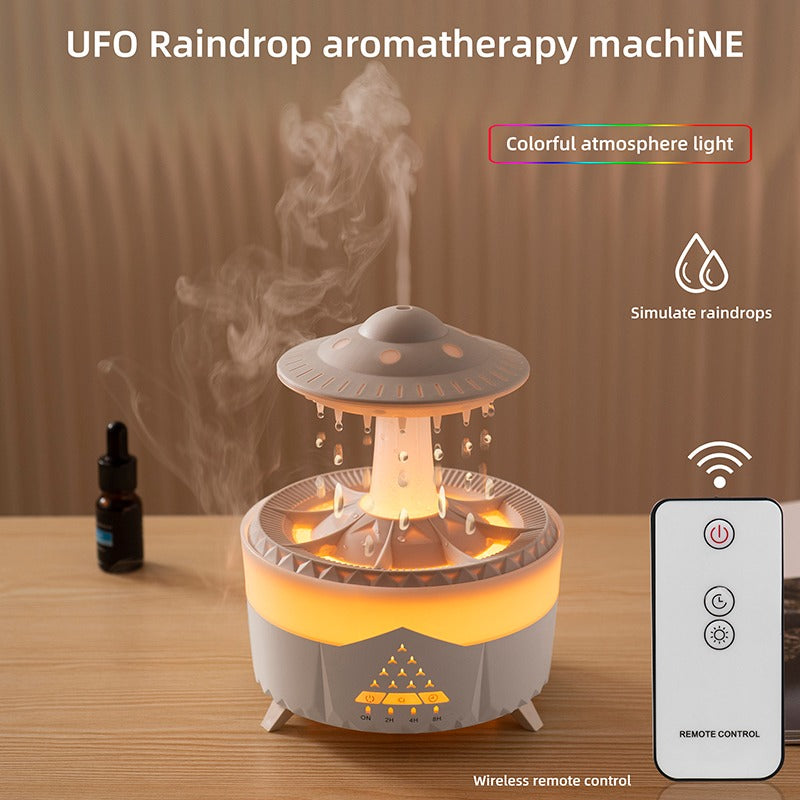 Rain Cloud Humidifier Raindrop Mushroom Humidifier Colorful Night Light Essential Oil Diffuser