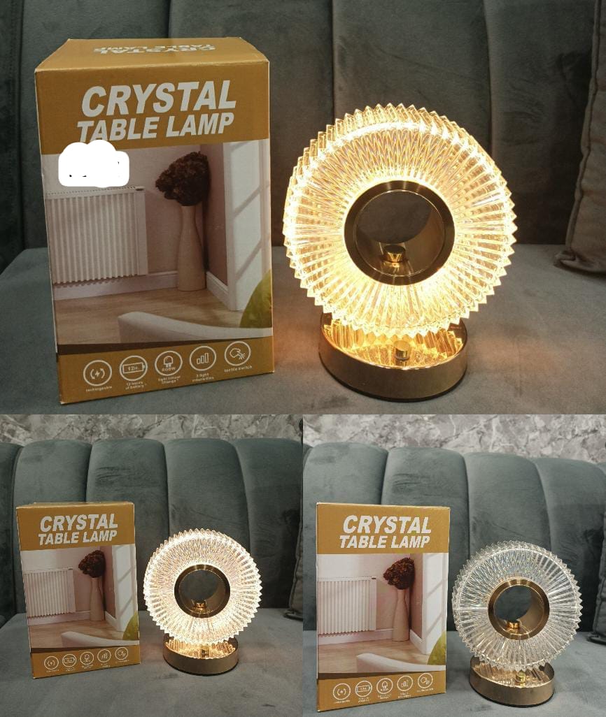 Round Touch Control Crystal Rechargeable Table Desk Lamp