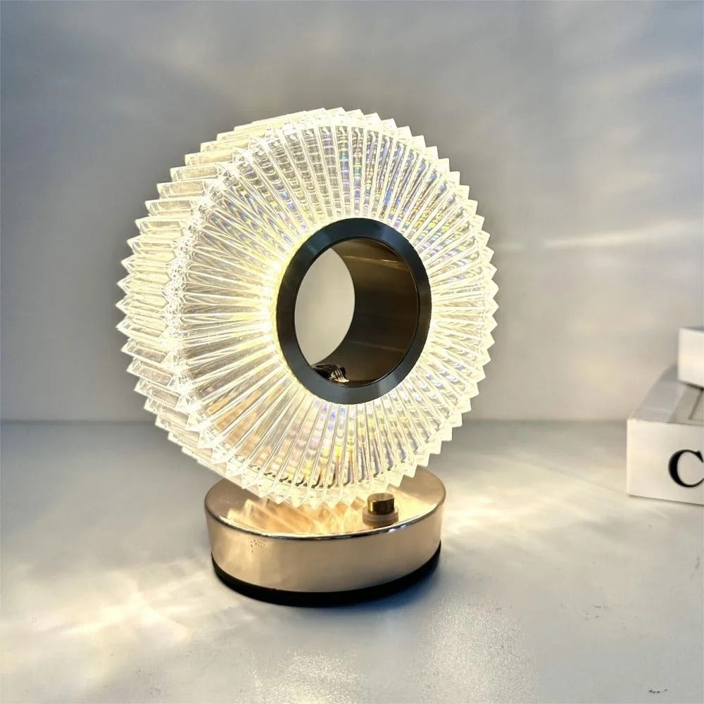 Round Touch Control Crystal Rechargeable Table Desk Lamp