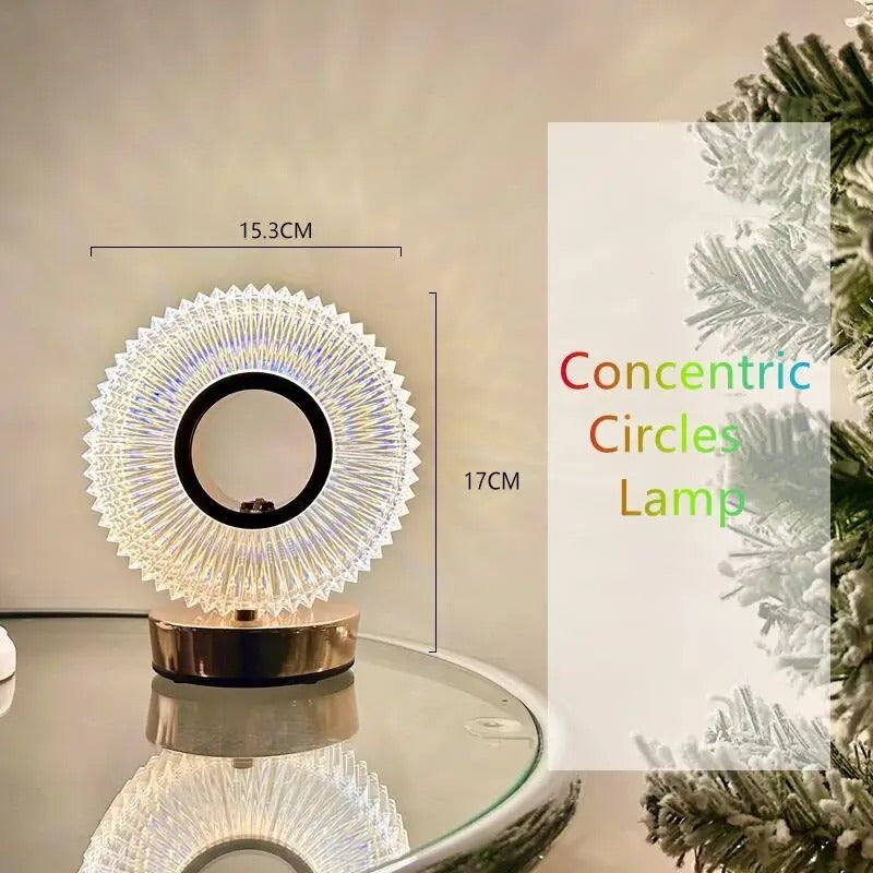 Round Touch Control Crystal Rechargeable Table Desk Lamp