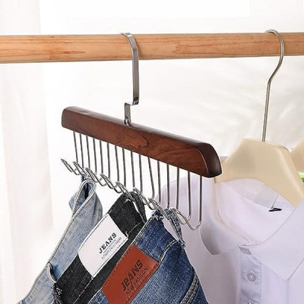 Wooden Sling Hanger 8 Hooks Organizer