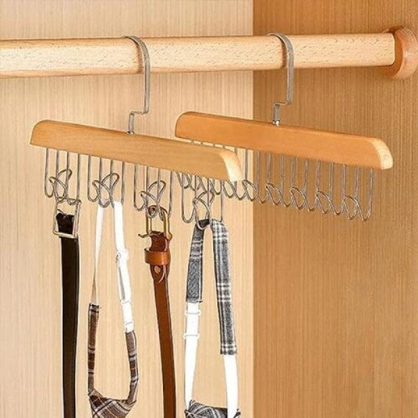 Wooden Sling Hanger 8 Hooks Organizer