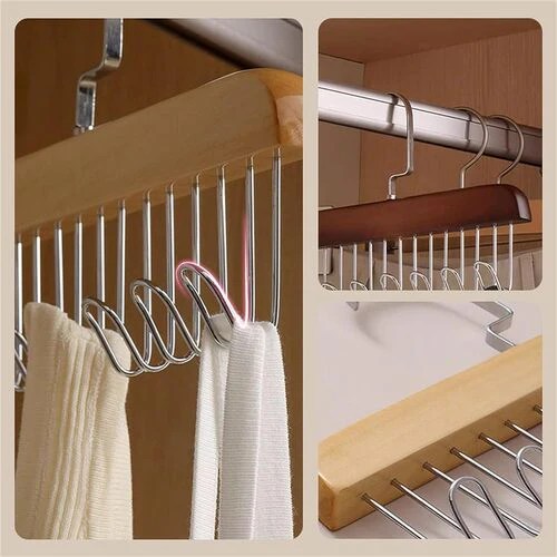 Wooden Sling Hanger 8 Hooks Organizer