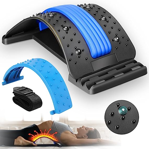 Magnetic Back Stretcher, Magic Back Support Spine Stretcher with Foam Pad, Back Massager Stretcher, Multi Level Back Stretcher, Back Stretching Device, Back Massager for Bed, Magic Stretch Fitness Lumbar Support, Spinal Curve Back Stretcher